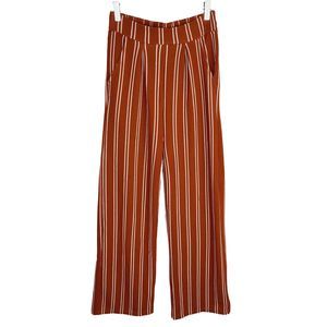 New Mix Brown & White Striped Paper Bag Pants